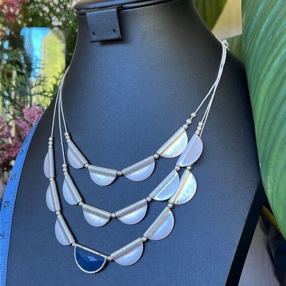 Boho Silver Blue Statement Necklace The Sak Jewelry - Picture 2 of 7